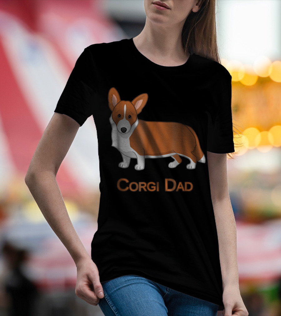 Corgi Dad Red Cardigan Welsh Dog Lovers 76 T-Shirt