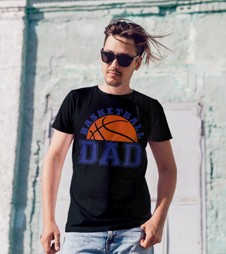 Basketball Dad Orange And Blue Basketball T-Shirt