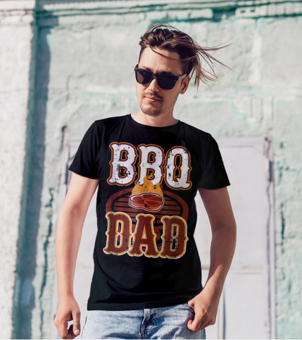 BBQ Dad Steak Grilling Flame Barbecue Dad T-Shirt