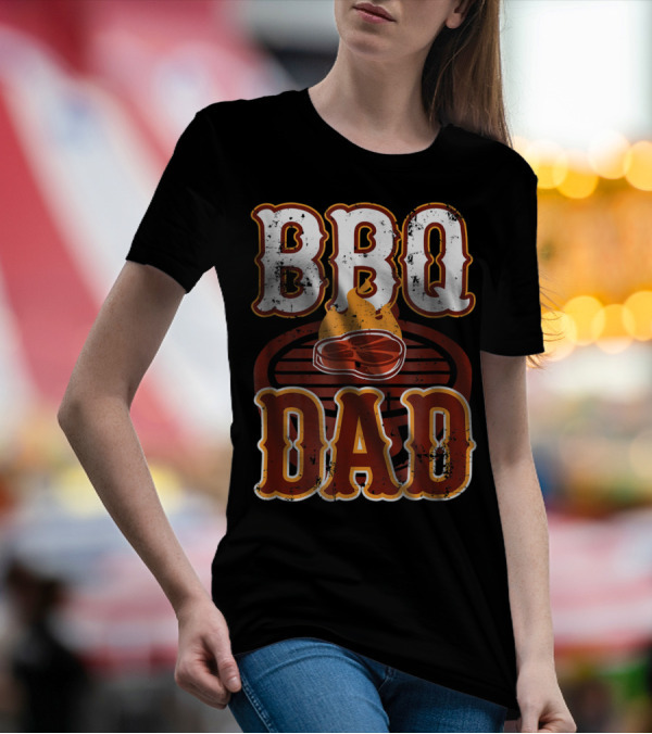 BBQ Dad Steak Grilling Flame Barbecue Dad T-Shirt