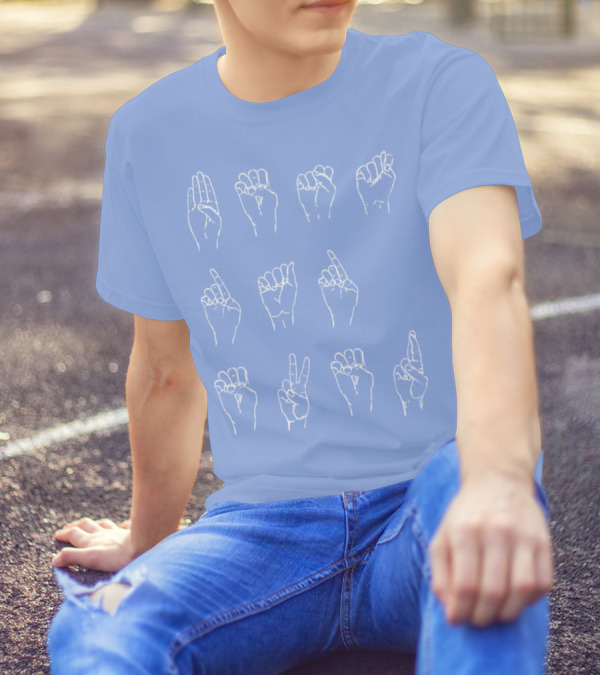 Best Dad Ever Deaf American Sign Language 34 T-Shirt