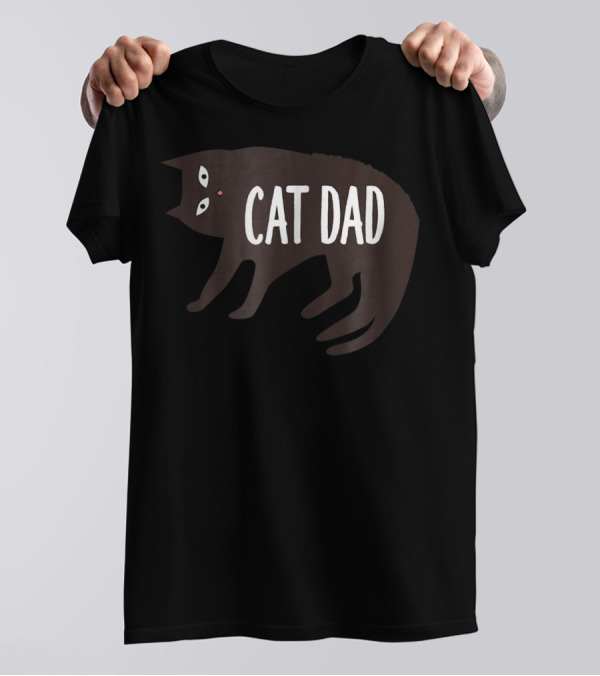 Cat Dad Cat Lovers Cat Owners Black Cat T-Shirt