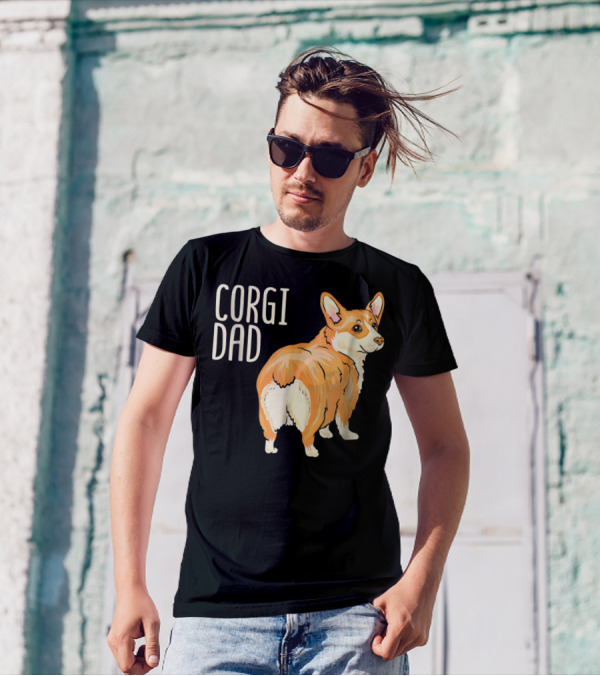 Corgi Dad Cute Dog Pet Owner Adopt Rescue T-Shirt