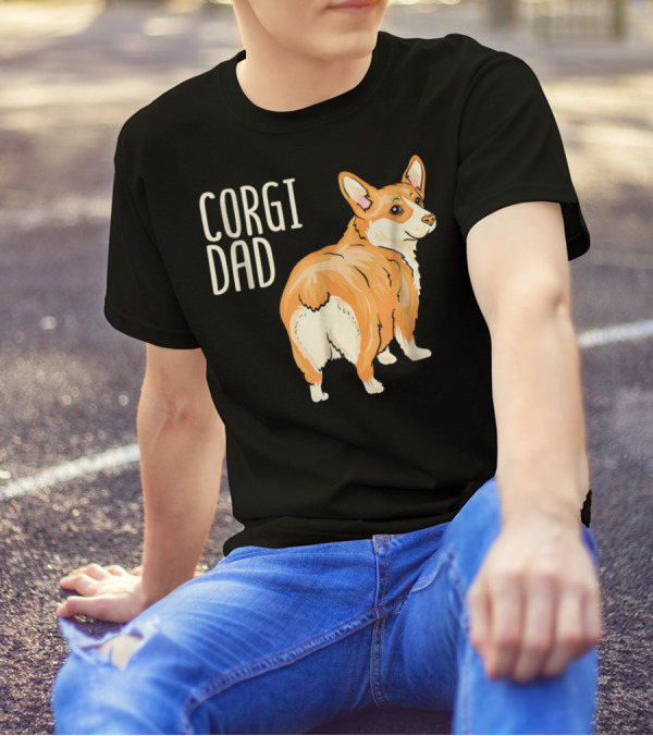 Corgi Dad Cute Dog Pet Owner Adopt Rescue T-Shirt
