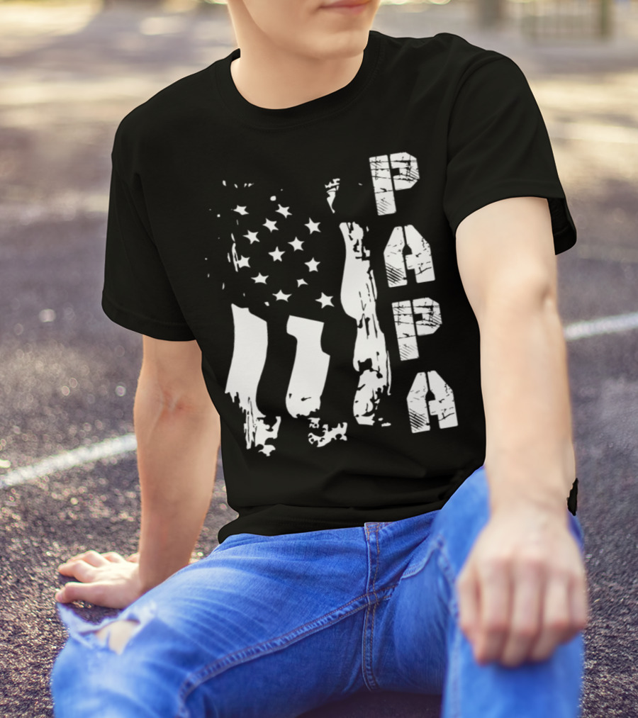 Papa Flag Father's Day S61 USA T-Shirt