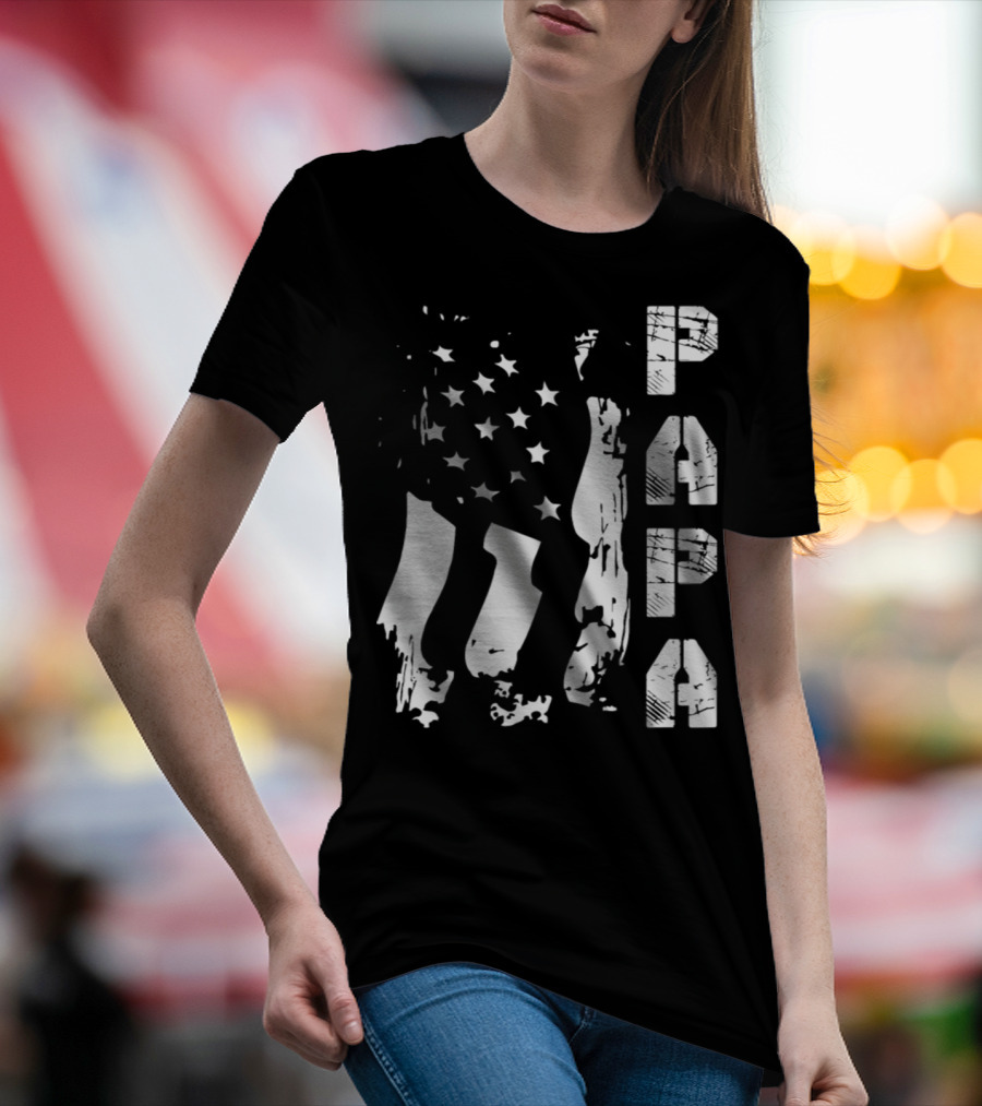 Papa Flag Father's Day S61 USA T-Shirt
