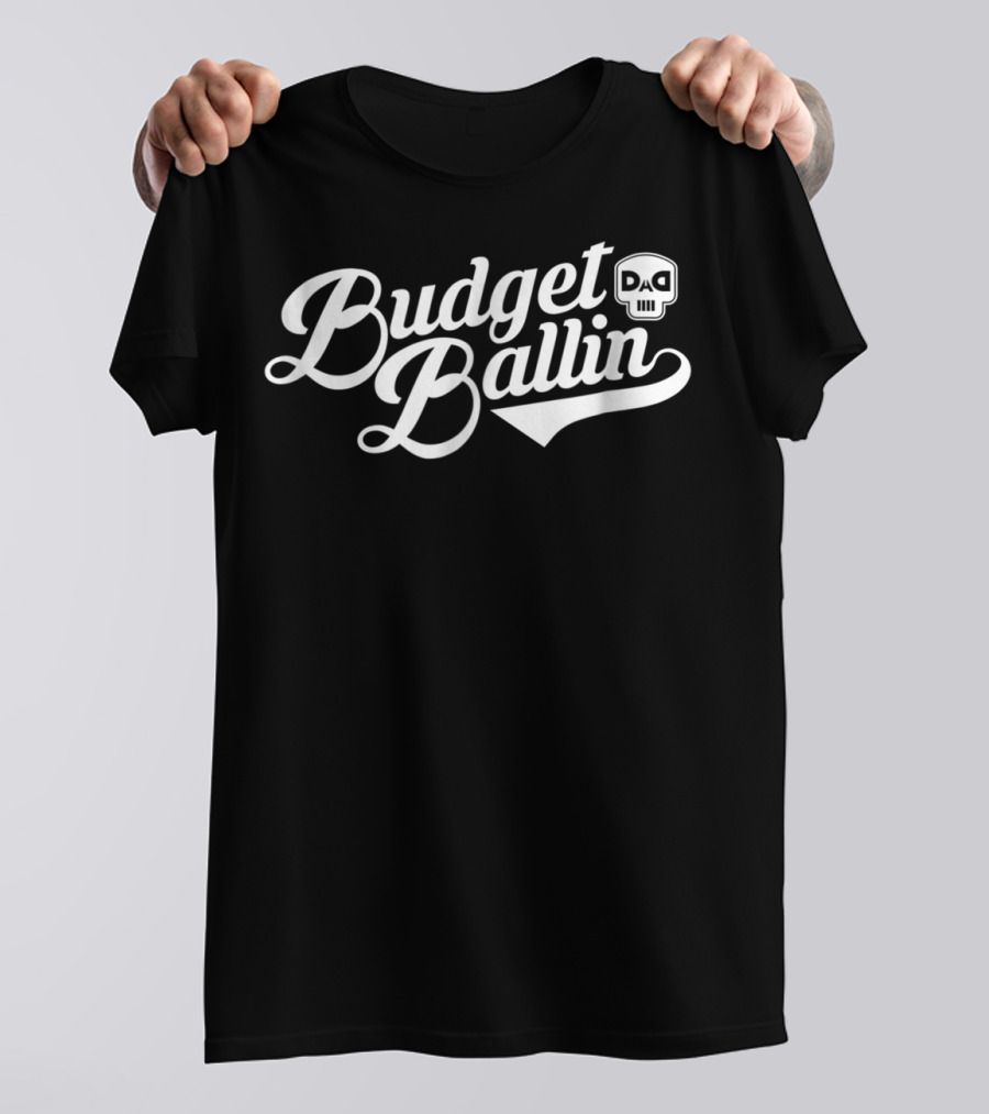Budget Ballin DAD White Rap Merch Skull T-Shirt