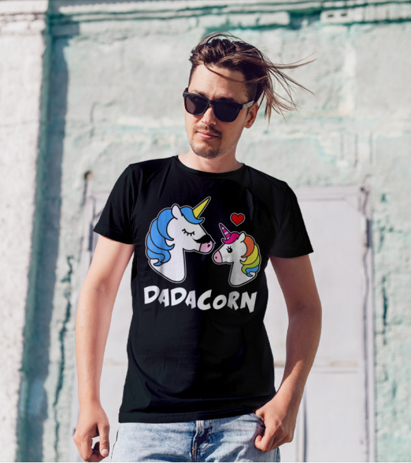 DADACORN Unicorn Dad And Daughter Love 33 T-Shirt