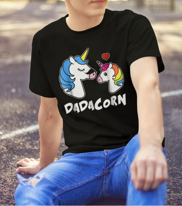 DADACORN Unicorn Dad And Daughter Love 33 T-Shirt