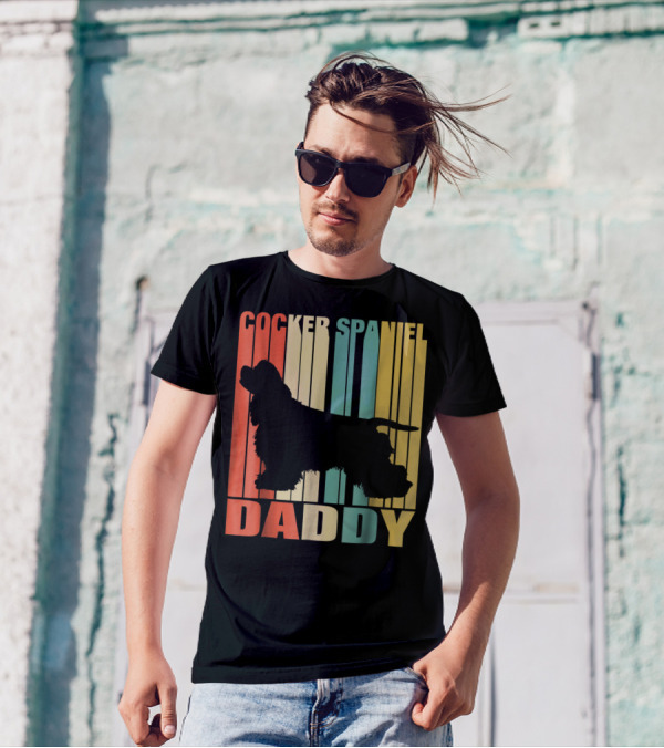Cocker Spaniel Daddy Vintage Dog42 Love T-Shirt