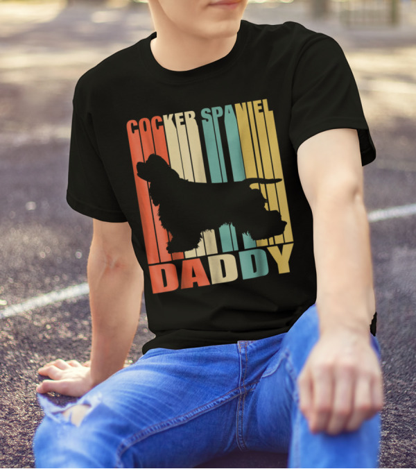 Cocker Spaniel Daddy Vintage Dog42 Love T-Shirt