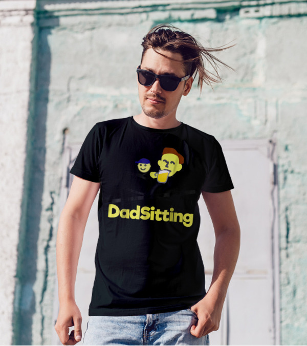 DadSitting Dad Happy Humor With TV And Beer T-Shirt