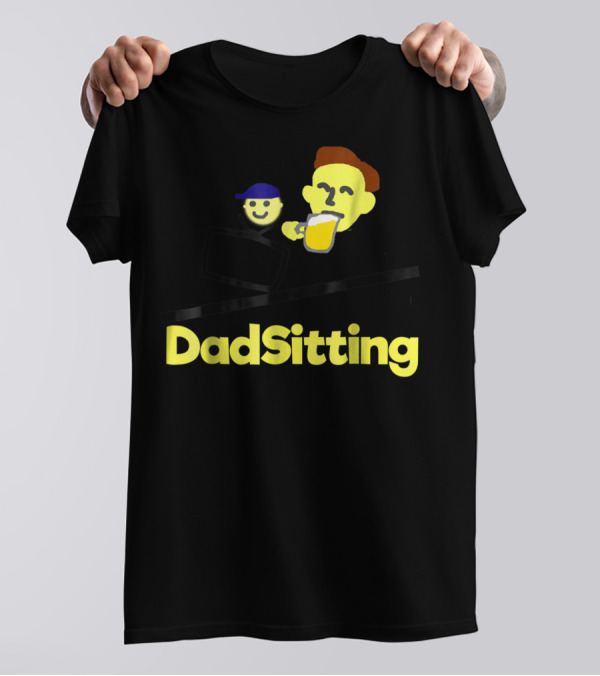 DadSitting Dad Happy Humor With TV And Beer T-Shirt