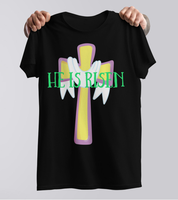 Easter He Is Risen Christian Cross Jesus Pastor Dad51 T-Shirt