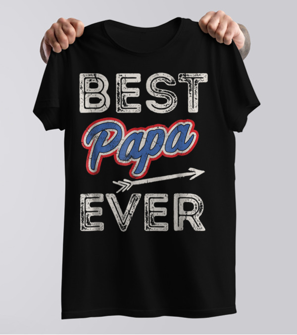 Best Papa Ever Puerto Rico Dad Retro Arrow T-Shirt