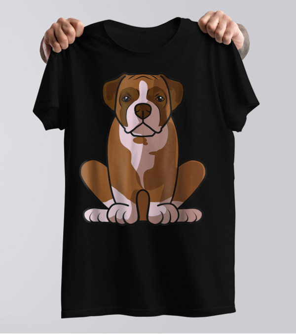 Boxer Dog Sitting Patiently For The Holidays T-Shirt