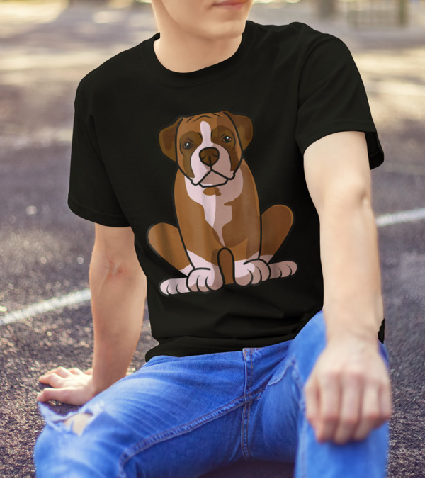 Boxer Dog Sitting Patiently For The Holidays T-Shirt