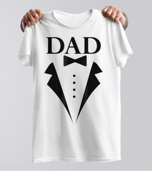 Dad Tuxedo Suit Design Family Papa Dad Son Daughter T-Shirt