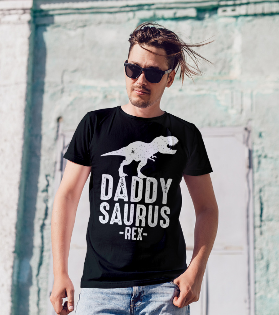 Daddysaurus Rex Daddy Dinosaur Pun T-Shirt