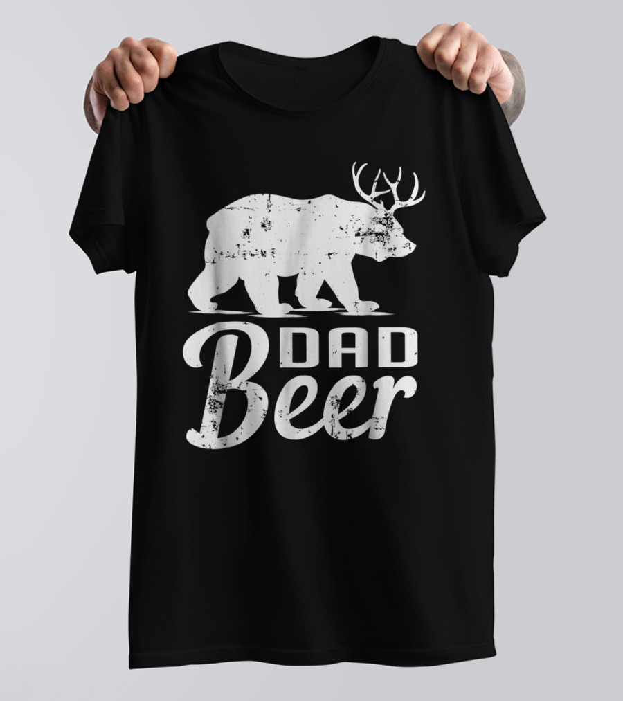 Dad Bear Beer Antler T-Shirt