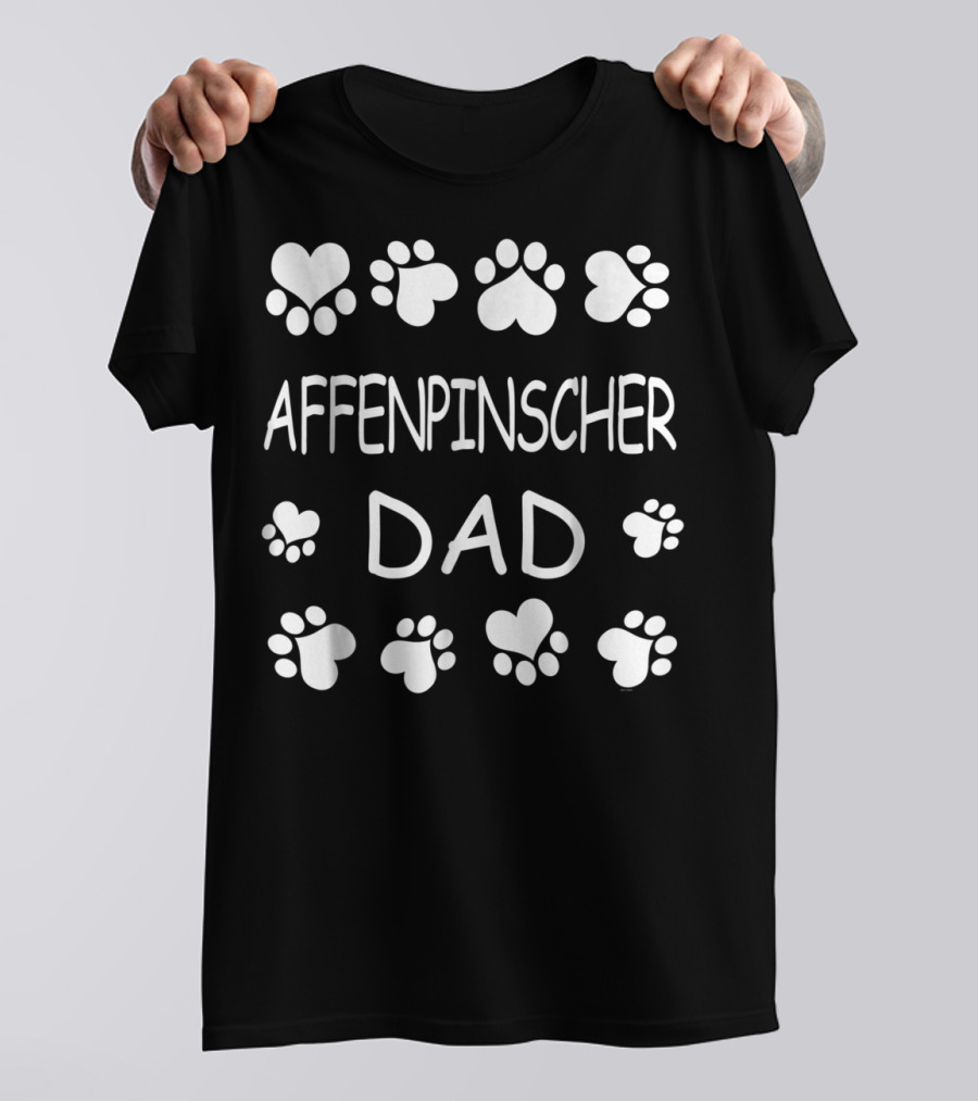 Affenpinscher Dad Paw Heart Lovers For Christmas Birthday T-Shirt