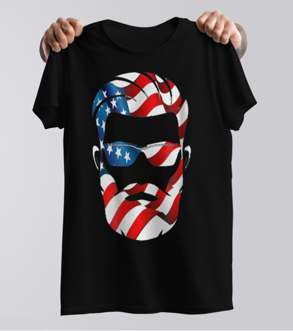 Bearded Dad US Flag Independence Day T-Shirt