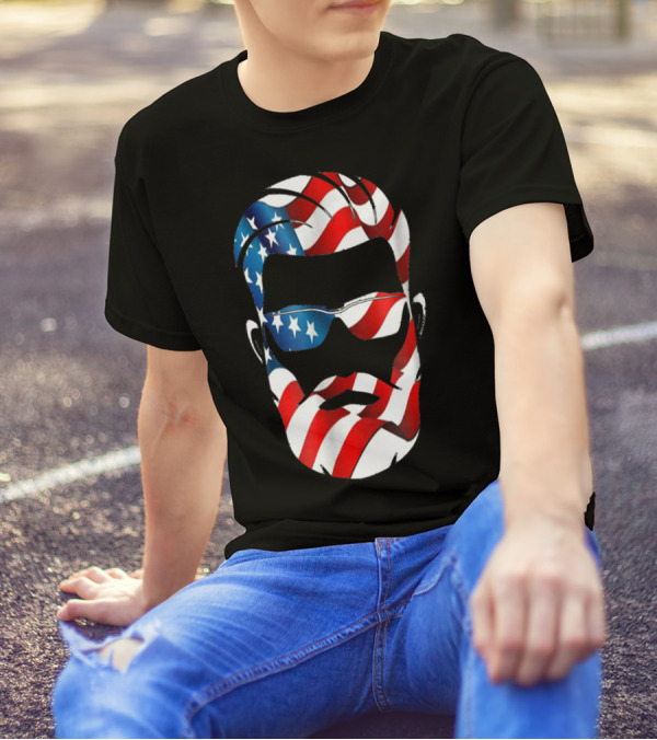 Bearded Dad US Flag Independence Day T-Shirt