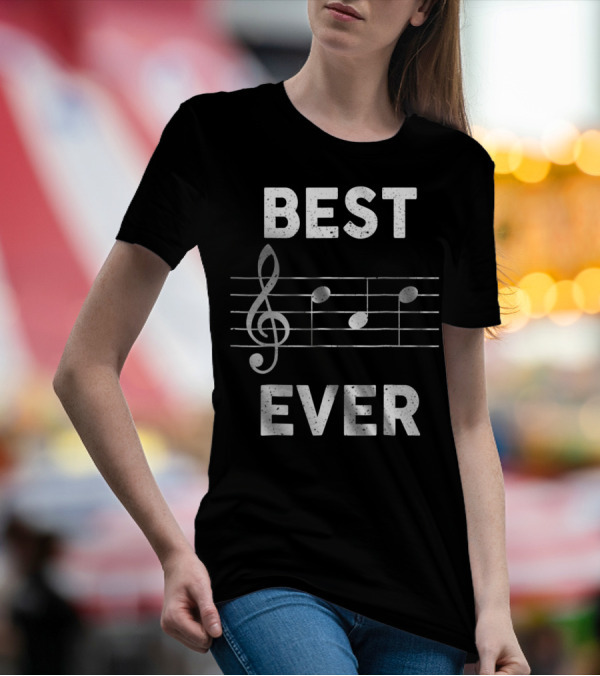 BEST DAD EVER MUSIC NOTES CLEF SYMBOL LYRICS TREBLE CLEF T-Shirt