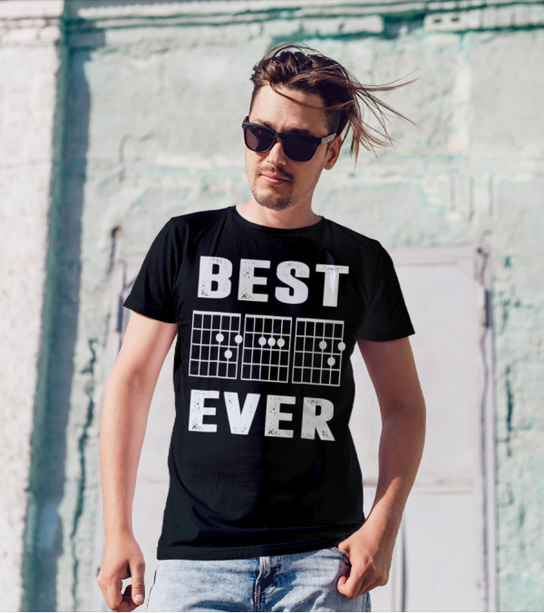 Best Dad Ever Guitar Musician Chord Chart T-Shirt