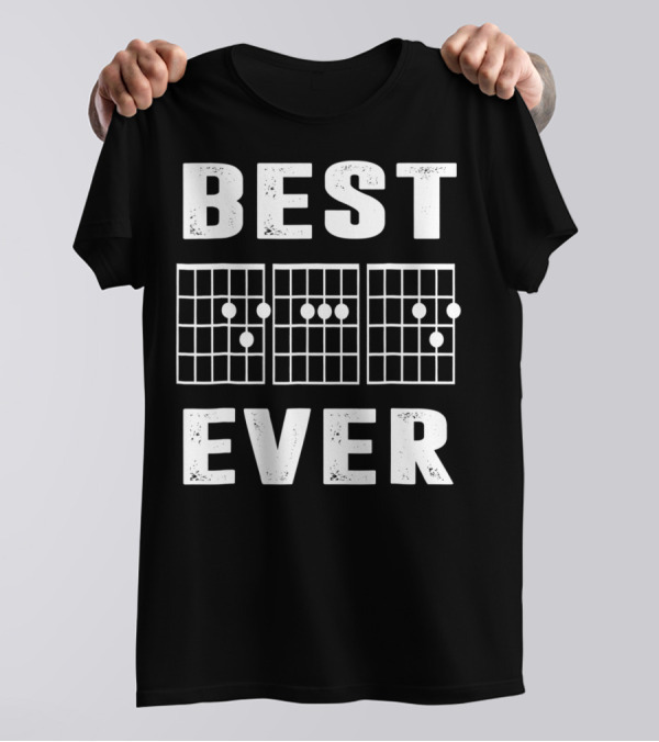 Best Dad Ever Guitar Musician Chord Chart T-Shirt