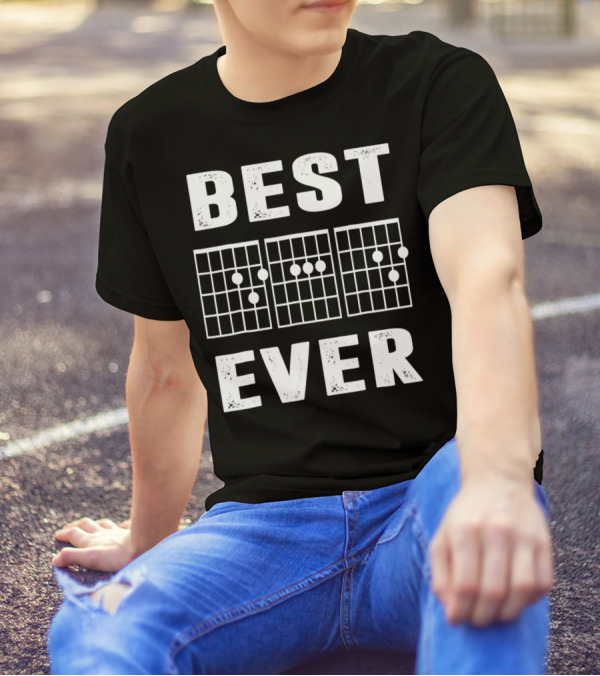 Best Dad Ever Guitar Musician Chord Chart T-Shirt