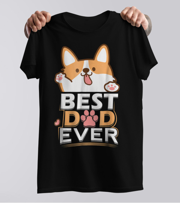 Best Dog Dad Ever Corgi Paws And Ears T-Shirt
