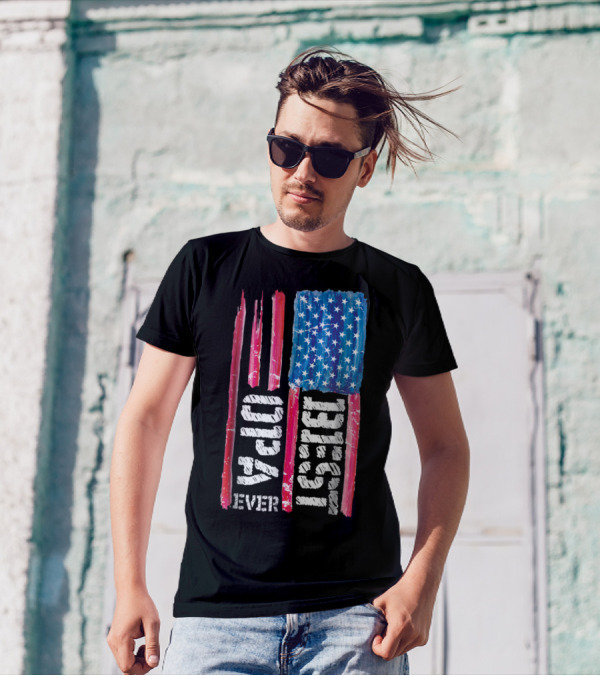 Best Opa Ever Patriotic Distressed American Flag T-Shirt