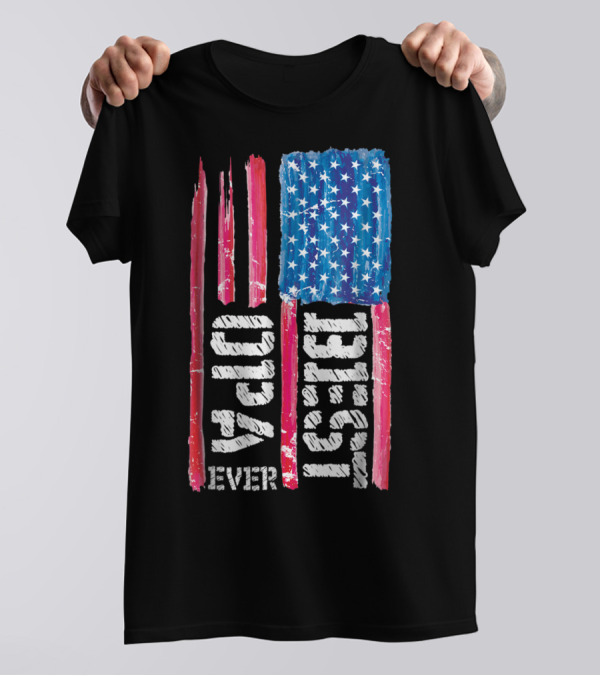 Best Opa Ever Patriotic Distressed American Flag T-Shirt