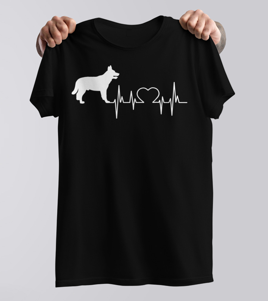 Blue Heeler Heartbeat Silhouette 28 T-Shirt