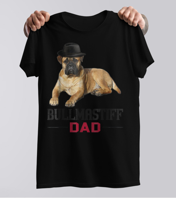Bullmastiff Dad With Dog Lovers Hat T-Shirt