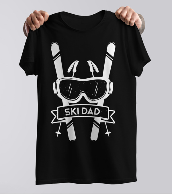 Ski Dad Cool Skiers Goggles And Poles T-Shirt