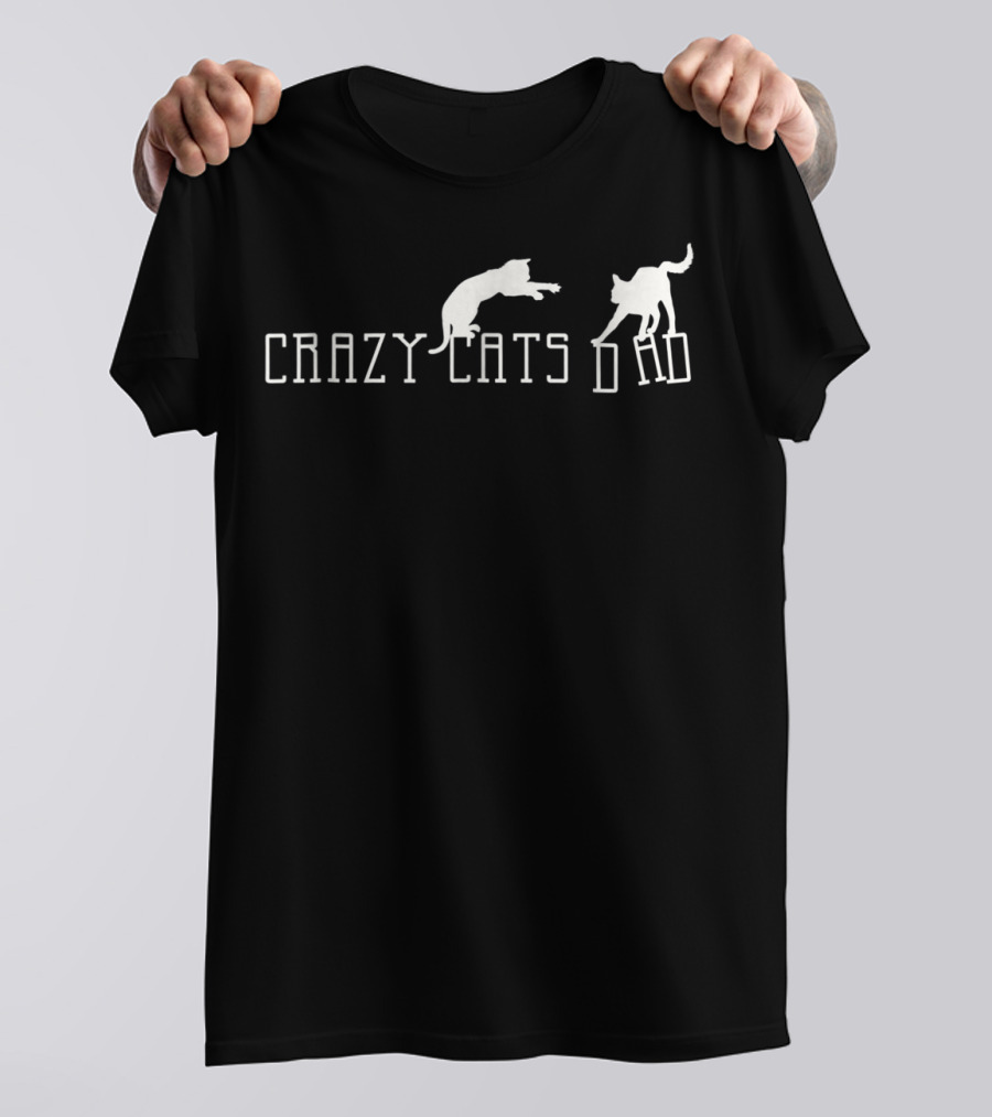 Crazy Cats Dad Fantasy Silhouette Animal Fun T-Shirt