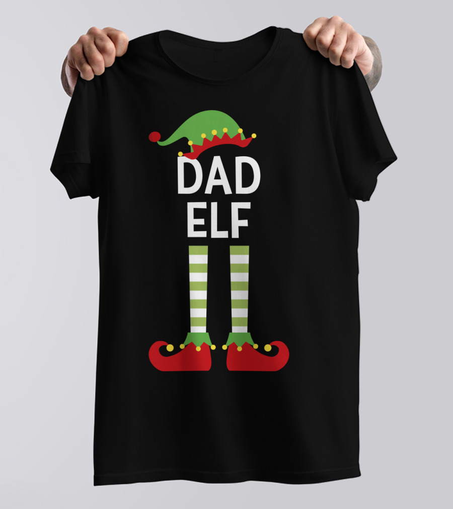 Dad Elf Cute Matching Family Christmas Elves Father 90 Holiday T-Shirt
