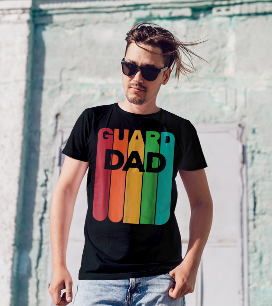 Color Guard Dad Rainbow Stripes T-Shirt
