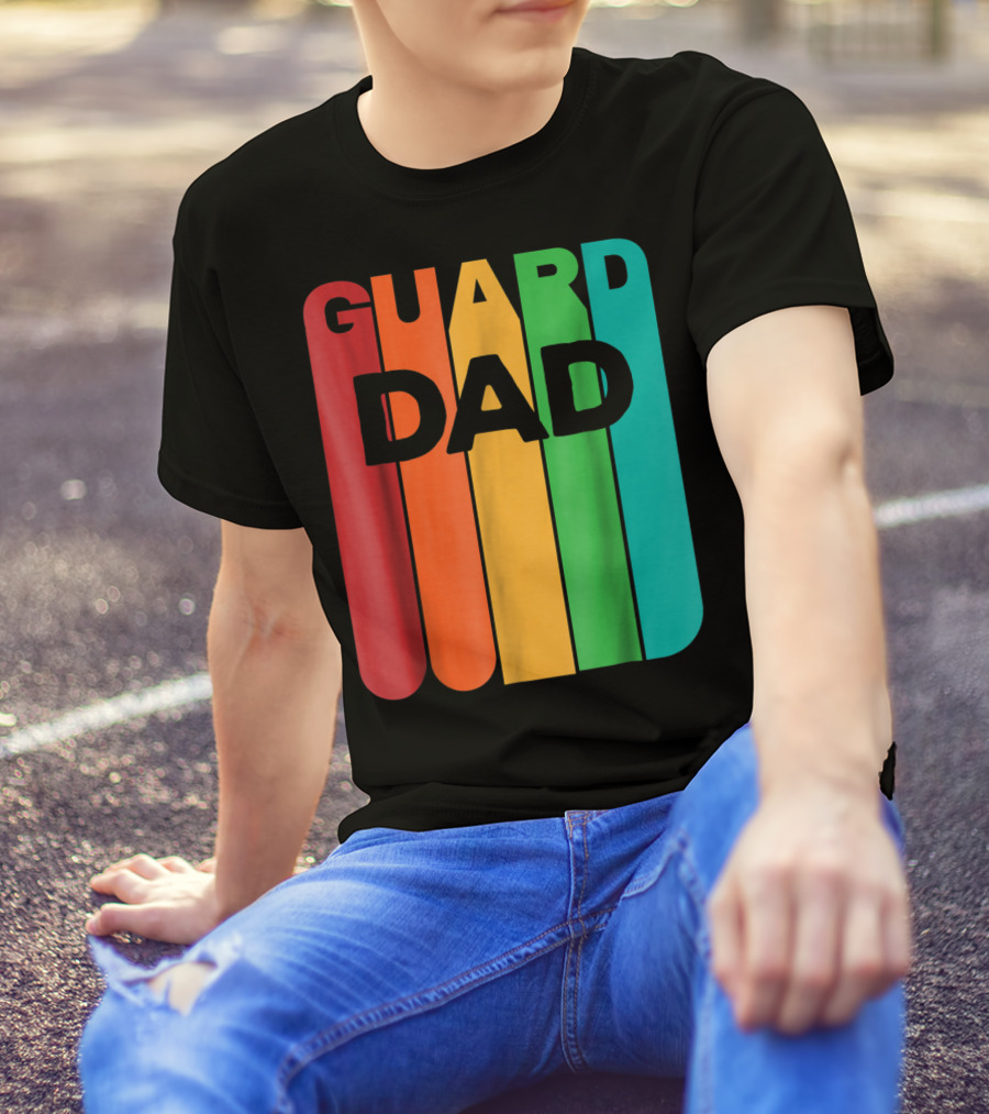 Color Guard Dad Rainbow Stripes T-Shirt