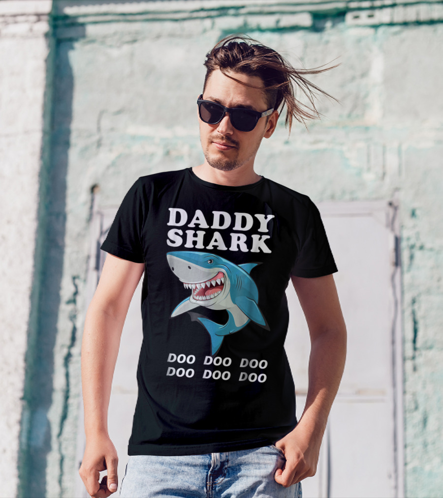 Daddy Shark Doo Doo Doo Funny Dad Shark Song T-Shirt