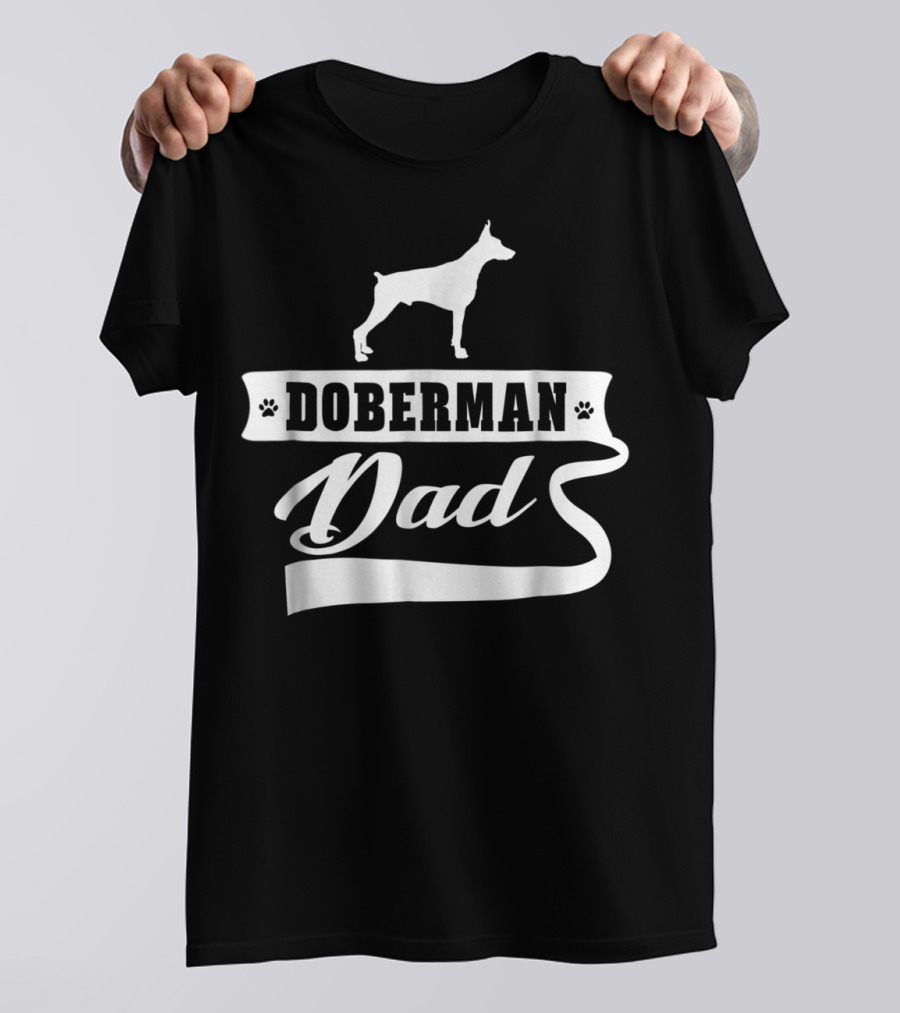Doberman Dad Dog Mens Animal Paw Prints T-Shirt