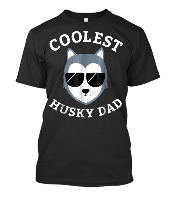 Coolest Husky Dad Wearing Sunglasses T-Shirt