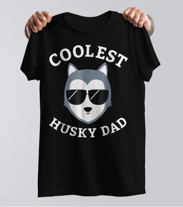 Coolest Husky Dad Wearing Sunglasses T-Shirt
