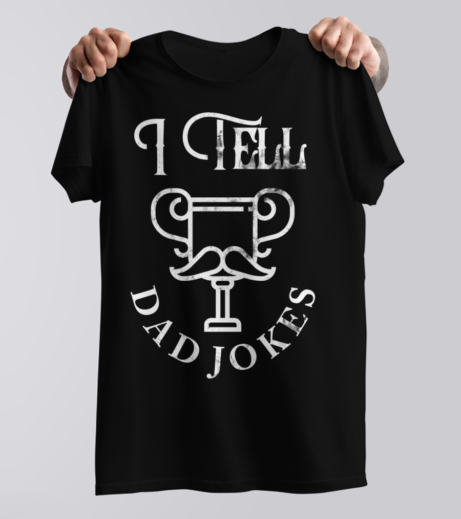 I Tell Dad Jokes Trophy Mustache Dad Joke Funny T-Shirt