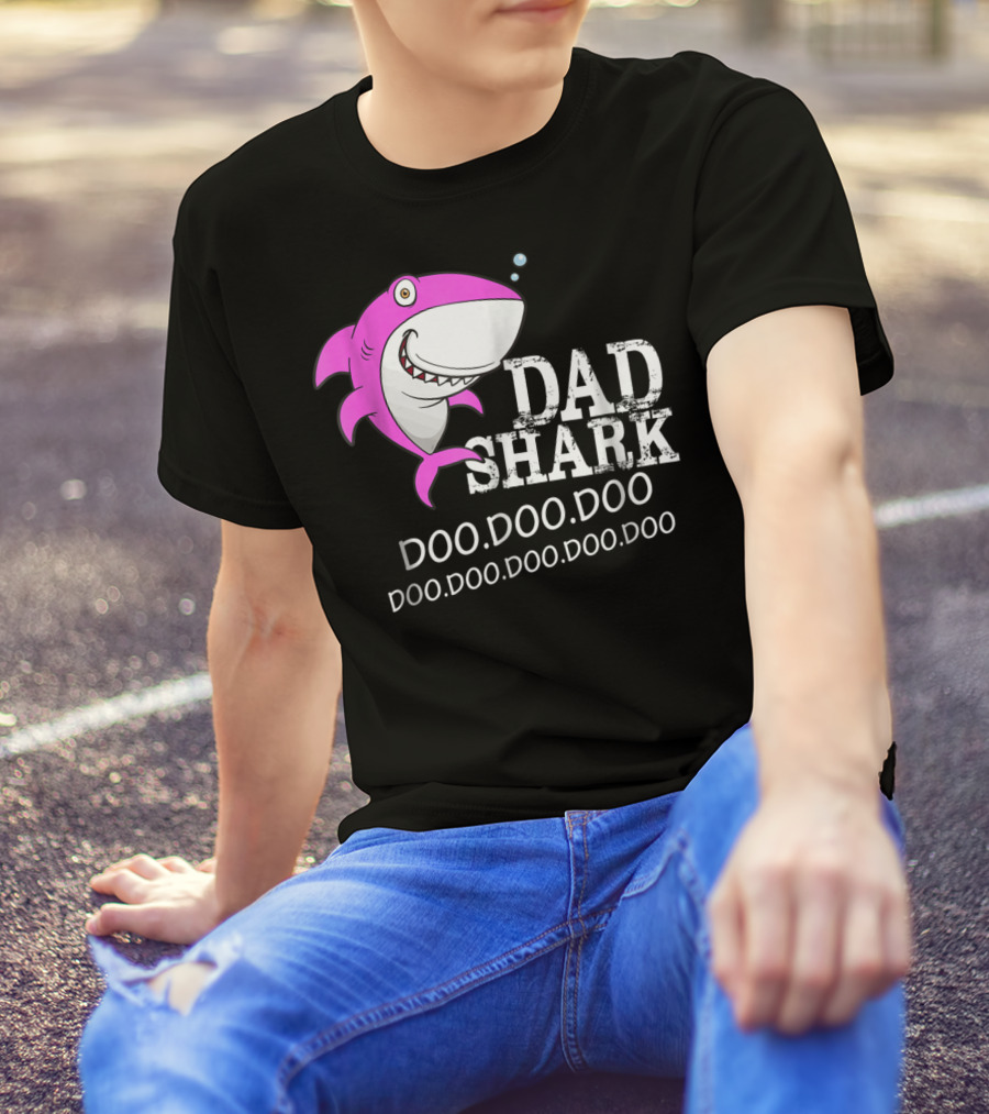 Dad Shark Doo Doo Doo Halloween Christmas Family Shark T-Shirt