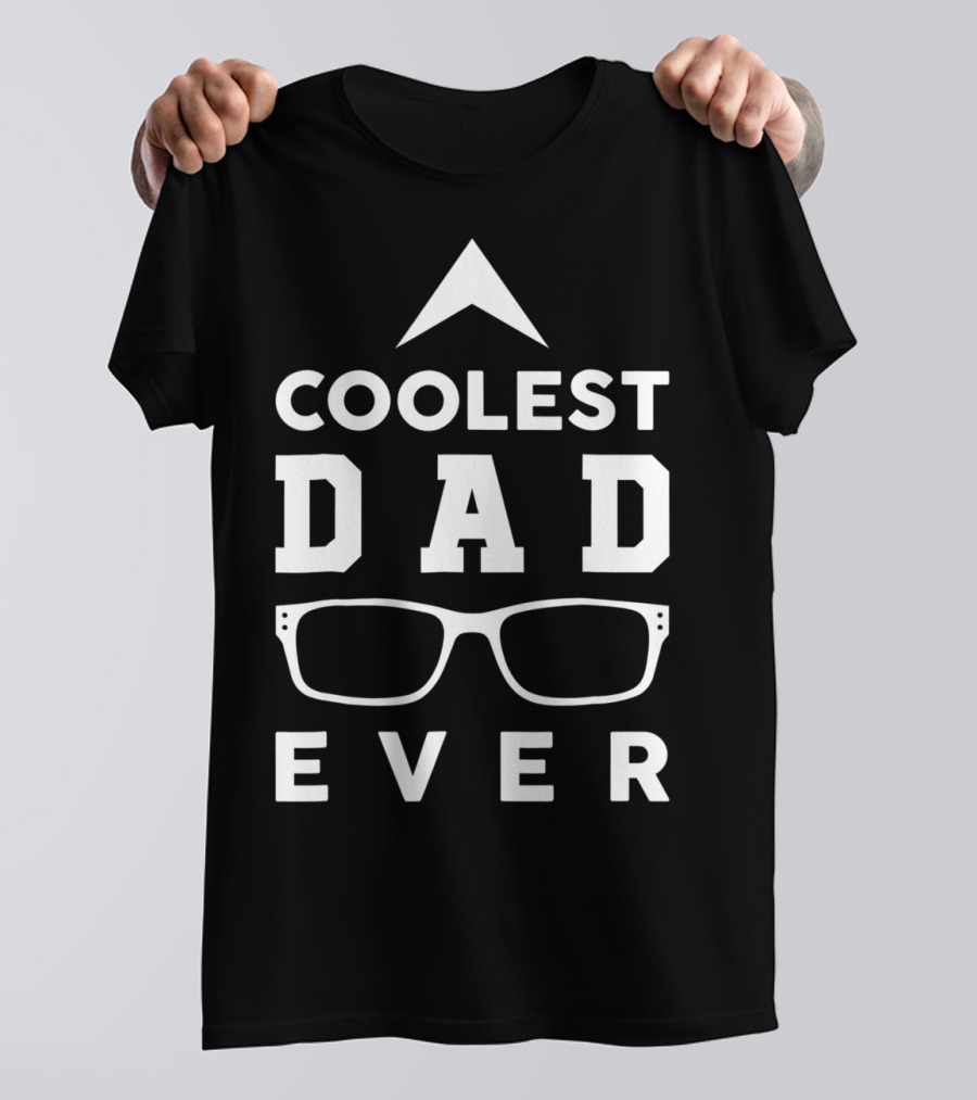 Coolest Dad Ever 15 Funny Glasses Arrow T-Shirt