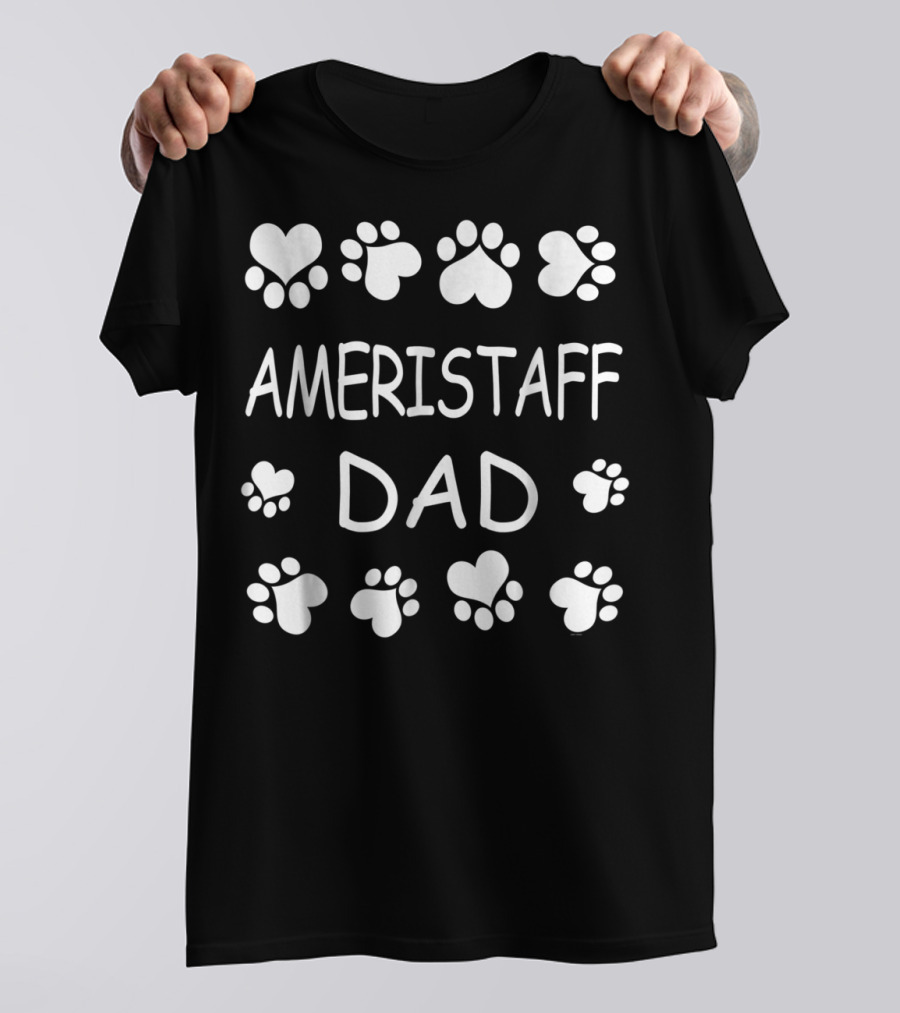 Ameristaff Dad Paw Print Heart Dog Lover Christmas Birthday T-Shirt
