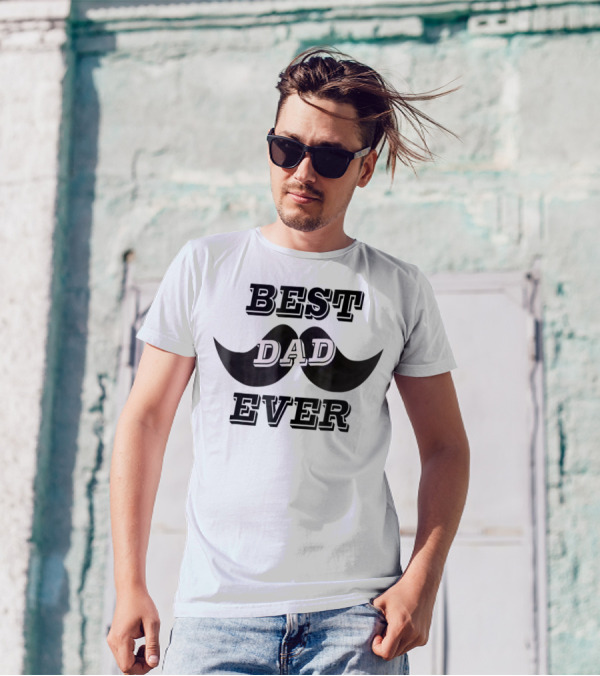 BEST DAD EVER Daddy Funny24 Moustache T-Shirt